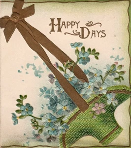 RAPHAEL TUCK & SONS WÜNSCHT SICH EINE FROHE WEIHNACHTEN KARTE ANTIK BLUMEN GEPRÄGT NM - Bild 1 von 3