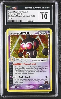 CGC 10 Team Magma's Claydol EX Team Magma Vs Aqua 8/95 Holo SWIRL Pokemon Card - Image 1 of 2