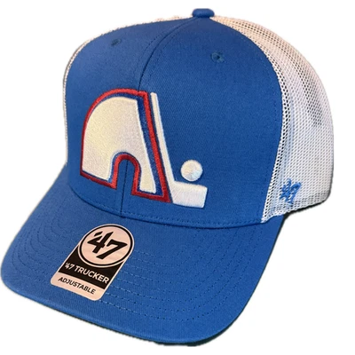 Quebec Nordiques NHL 47 Brand Retro Trucker Blue Men's Snapback Adjustable Hat - Image 1 of 3