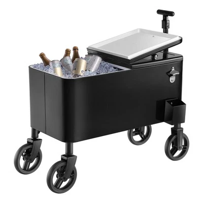 VEVOR 80QT Rolling Ice Chest on Wheels Drink Cooler Cart with Telescopic Handle - Image 1 of 4