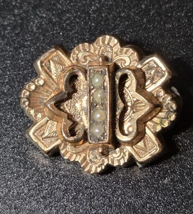 Antike viktorianische Trauernadel 1 Zoll aus dem 19. Jahrhundert - Bild 1 von 16