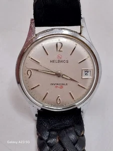Vintage Helbros Invincible 7 Jewel Watch Running With Missing Wind Up See Photo - Picture 1 of 12