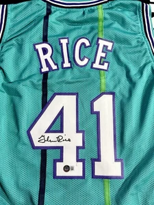 Glen Rice Signed Jersey Charlotte Hornets Basketball NBA Beckett Certified - Picture 1 of 1