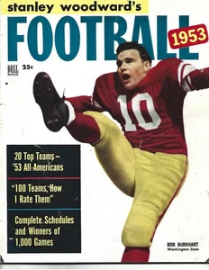 Revista de fútbol americano universitario Woodward's 1953 Washington State Bob Burkhart Top 20 - Imagen 1 de 1