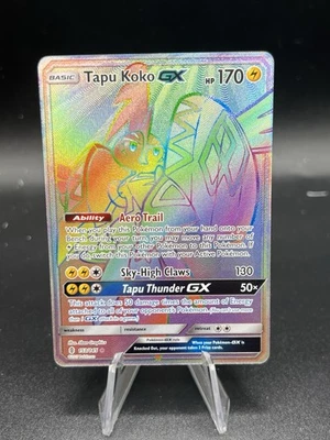 Pokémon TCG Tapu Koko GX Sun & Moon Guardians Rising 153/145 Holo Secret NM BB3 - Image 1 of 4