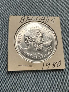 Mardi Gras Doubloon Krewe of Bacchus 1980 Aluminum - RARE - Combine Ship - B8 - Picture 1 of 6
