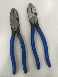 2 Stck. Klein Tools D2000-9NE & D2000-9NECR 9" Hochleistungs-Linienmann-Zange USA - Bild 1 von 17
