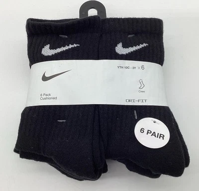Paquete de 6 calcetines Dri-FIT Performance para niños Nike talla YTH 10C-3Y Foto 1 de 4