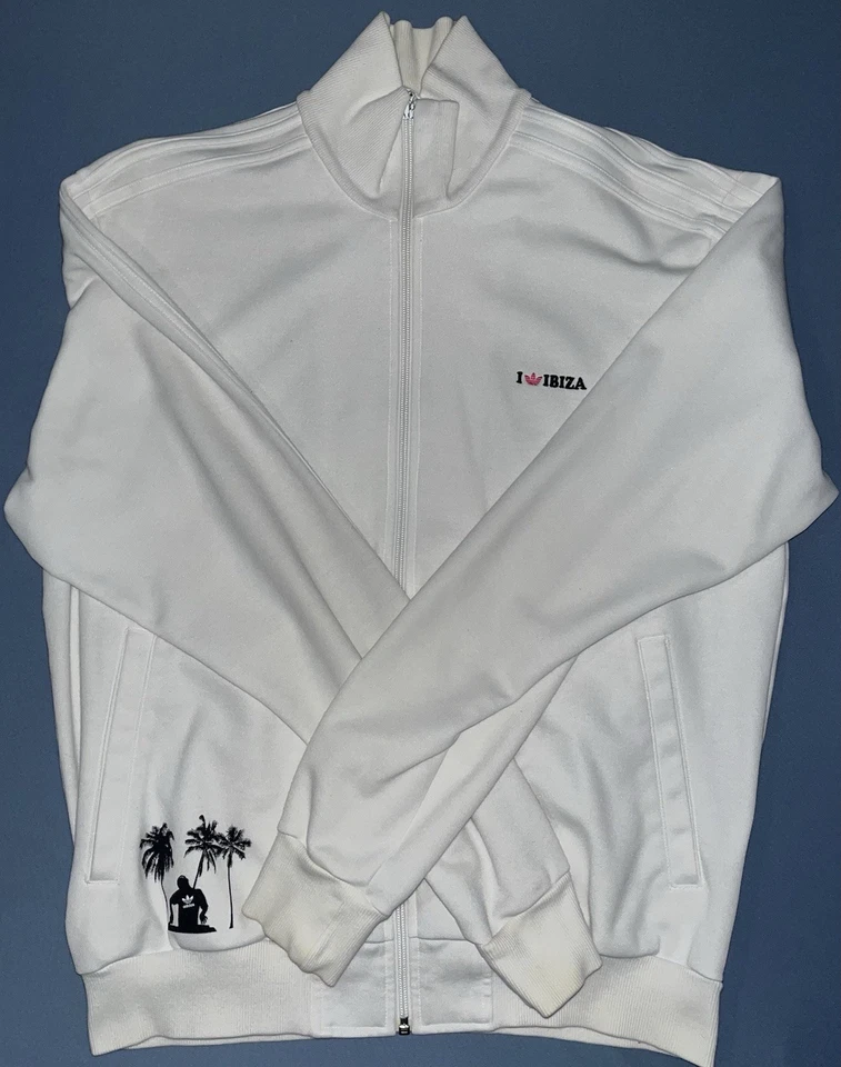 Camiseta deportiva usada Adidas Originals I Love Ibiza talla grande Beckenbauer blanca rara Foto 1 de 4