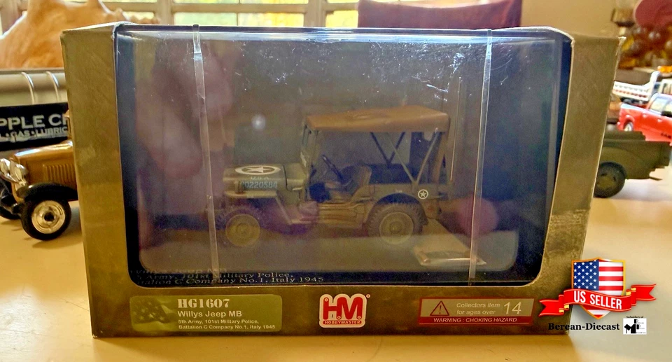 NOS/Hobby Master 1:48 U.S. Willys Jeep MB-5th Army 101st MP-Italy 1945- MIB-C10 - Image 1 of 4