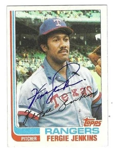Signed 1982 Topps FERGIE JENKINS Texas Rangers Card #624 w/COA - Picture 1 of 1