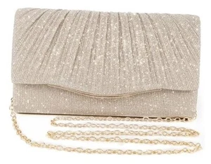 Clutch Purses for Women Formal Dressy Evening Bag Handbags Crossbody Champagne - Picture 1 of 8