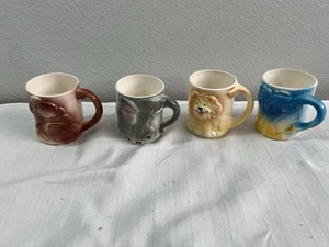 JSNY Tier Tassen Becher Keramik Affe Löwe Elefant Strauß Kinder Tassen 4er Set - Bild 1 von 8