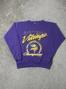 Vintage Mens Sweatshirt NFL 1992 Minnesota Vikings Tultex, Made in USA, Size L - Picture 1 of 6