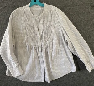 Anthropologie Blouse Womens X-Large Striped Button Down Long Sleeve Top Shirt - Picture 1 of 5