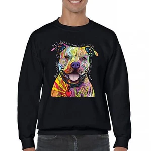 Beware of Pit Bulls Sweatshirt Dean Russo Art bunt süß Hund Rundhalsausschnitt - Bild 1 von 50