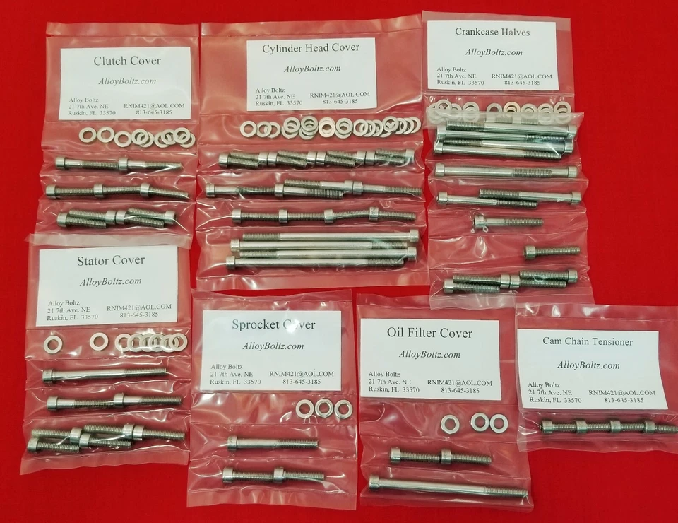 YAMAHA 88-2015 VIRAGO XV250 V STAR XVS250 POLISHED STAINLESS ENGINE BOLT KIT SET - Image 1 of 1