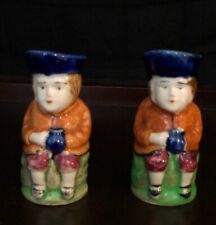 Pair of Vintage Porcelain Dutch Boy Shaped Salt and Pepper Shakers Made in Japan