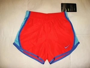 Neu mit Etikett Mädchen Größe 6 Nike Dri-Fit Tempo Laufshorts mit Höschen Max Org/Peri/Bl 25 $ - Bild 1 von 2