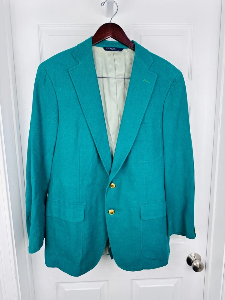 De colección Ralph Lauren Polo Para Hombres Años 80 Verde Maestro Traje de Ocio Chaqueta Talla 42R Foto 1 de 4