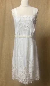 RACHEL ROY Lace Cut Out Romantic VIntage Style Cotton Tank Dress * Size 8 - Picture 1 of 8