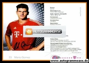 Autógrafo fútbol | FC Bayern Múnich | 2011 | Mario GOMEZ - Imagen 1 de 1