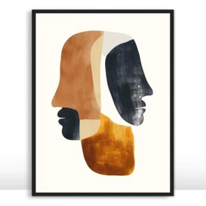 Moonow7 Dual Perspectives Abstract Wall Art Poster, Artistic Home Decor Unframed - Picture 1 of 15