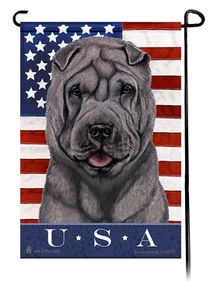 Bandera de jardín patriótica de Estados Unidos - Blue Shar Pei 125A - Imagen 1 de 1