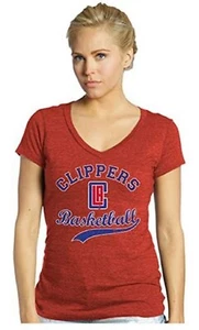 NBA Los Angeles Clippers "Paul" Women's Size Medium Red V-Neck Tee Shirt - Picture 1 of 2