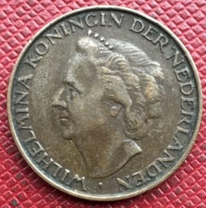 Netherlands 1948 Bronze 5 Cents. Wilhelmina. KM# 176 - Picture 1 of 2