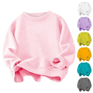 Boys' And Girls' Fleece Hoodie Autumn/Winter Children's Solid Color Warm - Picture 1 of 39