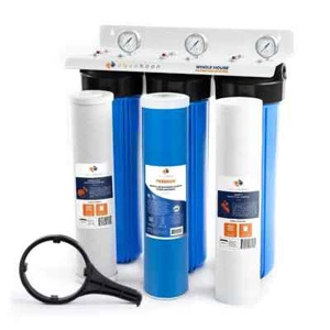 Sistema para toda la casa Big Blue de 20" de 3 etapas puerto de 1", GAC, sedimentos, filtros de carbono - Imagen 1 de 9