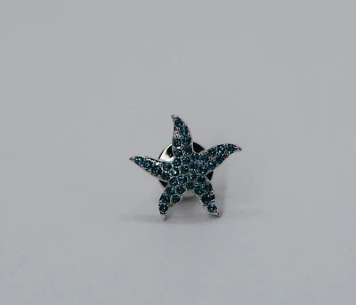 Genuino SWAROVSKI Cristal Estrella Pez Azul Pavimento Náutico Estrella de Mar Tack Pin NUEVO Foto 1 de 4