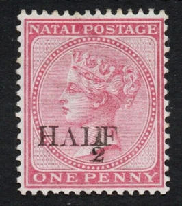 Natal 1877 ½d on 1d Lake SG85 Misplaced Overprint L/M/M (AM1054) - Picture 1 of 1