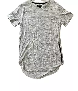T-SHIRT UOMO DVISION PREMIUM HIPSTER LONGLINE CERNIERA LATERALE GRANDE GRIGIO/BIANCO - Foto 1 di 5
