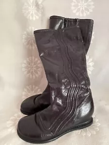 Botas Miz Mooz BILLIE Altas Negro Cuero Grieta Talla 7,5 M - Imagen 1 de 9