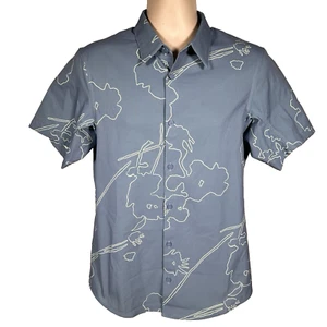 Lululemon Airing Easy Camp Collar Short Sleeve Shirt Size M Blue New NWT - Picture 1 of 7