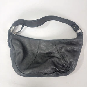 Bolso Cartera SAK Etiqueta Rosa Cuero Negro Correa Ajustable Cierre Cremallera Hombro - Imagen 1 de 7