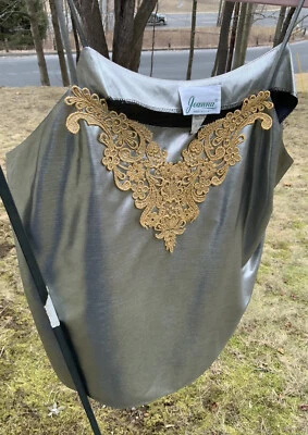 Women’s Vintage Silver/Gold Lace Fully Lined Spaghetti Strap Camisole Size L NNW - Image 1 of 4