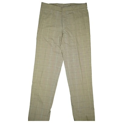 Calça jeans masculina S.Oliver ajuste regular tecido chino 50 W33 L34 bege quadriculado - Imagem 1 de 4