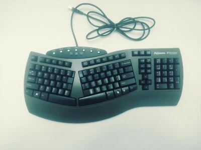 Fellowes Microban Ergonomic Wired USB Computer PC Keyboard KU-9938  - Image 1 of 4