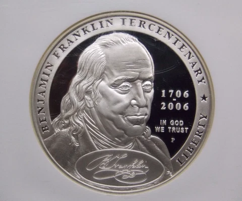 2006 "P" Ben Franklin *FOUNDING FATHER* Silver PROOF Dollar $1 NGC PF69 UC #042 Cover