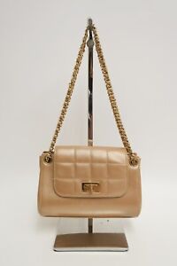 CHANEL Chocolate Bar Leather Chain Shoulder Bag #21550