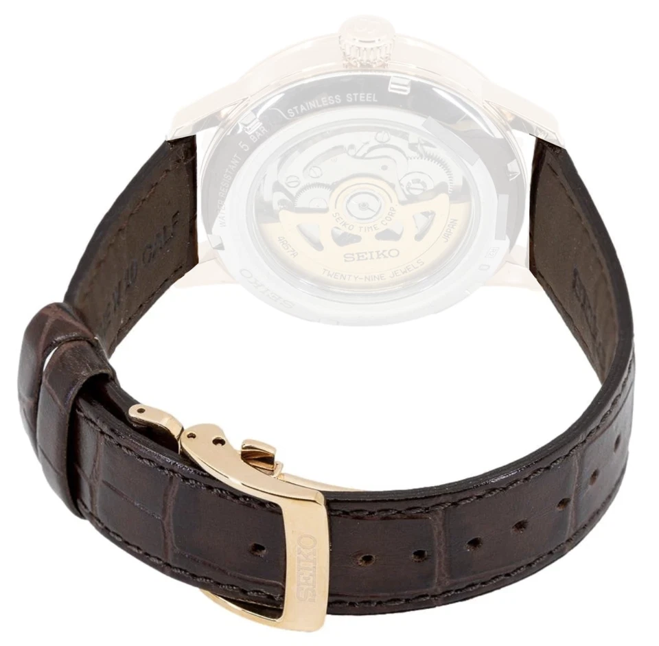 Banda de cuero de becerro marrón Seiko 20 mm para cóctel Presage SSA346J1 L0HE013P0 Foto 1 de 1