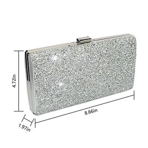Women Glistening Evening Clutch Bags Formal Party Wedding Purses Cocktail Prom - Picture 1 of 7