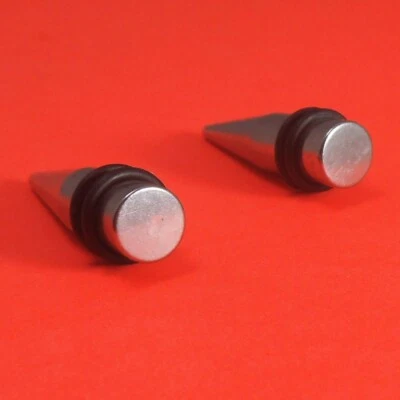 Pair of Surgical Steel Ear Tapers Stretchers Expander Plugs Wi "O" Rings 8mm: UK - Image 1 of 4
