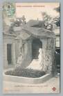 Statue de deuil au Père Lachaise "La Douleur" RPPC Antique PARIS Carte Postale 1905