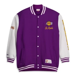 Giacca Mitchell & Ness Los Angeles Lakers in pile Varsity VIOLA taglia 1XLB - Foto 1 di 4