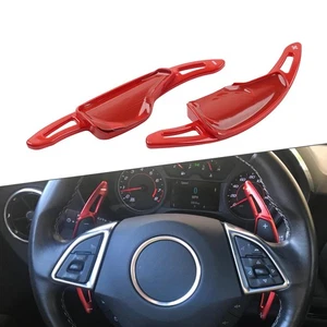 Red Steering Wheel Paddle Shifter Extension For Chevrolet Camaro Corvette - Foto 1 di 14