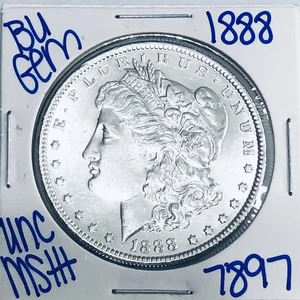1888 BU UNCIRCULATED MORGAN SILVER DOLLAR AUTHENIC U.S.MINT FREE SHIPPING 7897 - Imagen 1 de 3